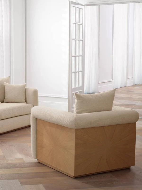 Krēsls Amadeo Eichholtz 101/102/95 cm Natural oak veneer | renato ecru - N1 Home