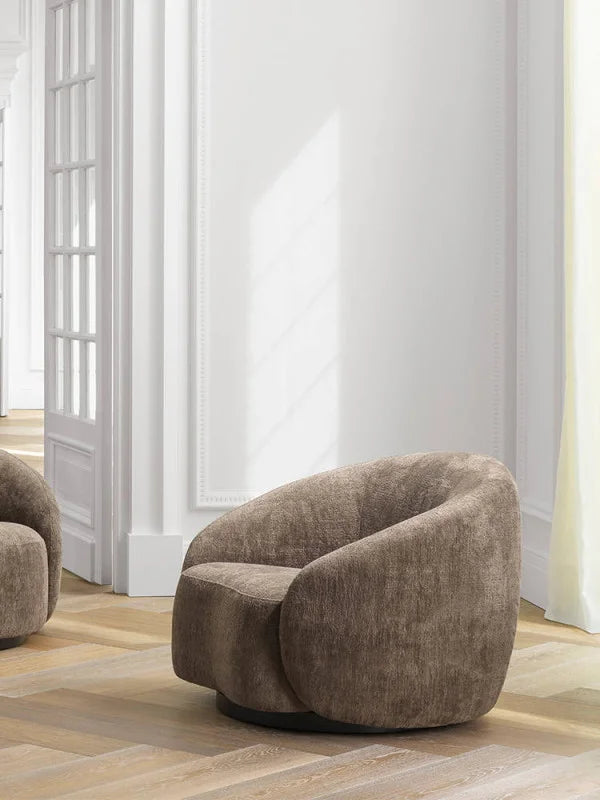 Krēsls Amore Eichholtz 97/91/74 cm Mademoiselle beige | black swivel base - N1 Home