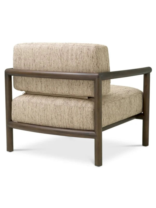 Krēsls Ombria Eichholtz 76/80/72 cm Mocha mahogany wood | beckett beige - N1 Home