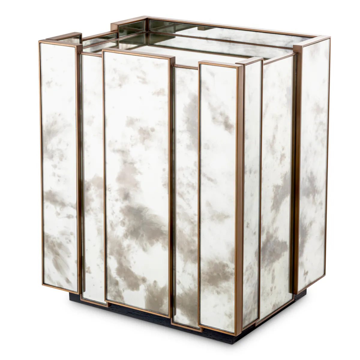 Naktsskapitis Nottingham Eichholtz 57.5/46/68.5 cm Antique mirror glass/brushed brass finish