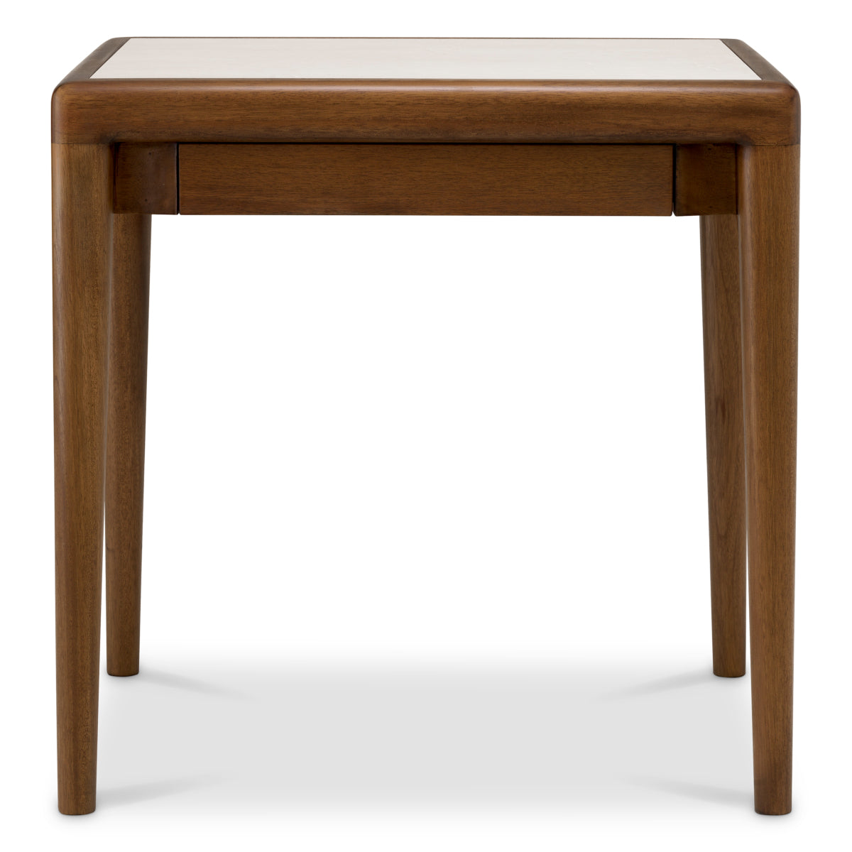 Naktsskapis Hensley Eichholtz 50/60/60 cm Mahogany wood/caramel finish/beige marble