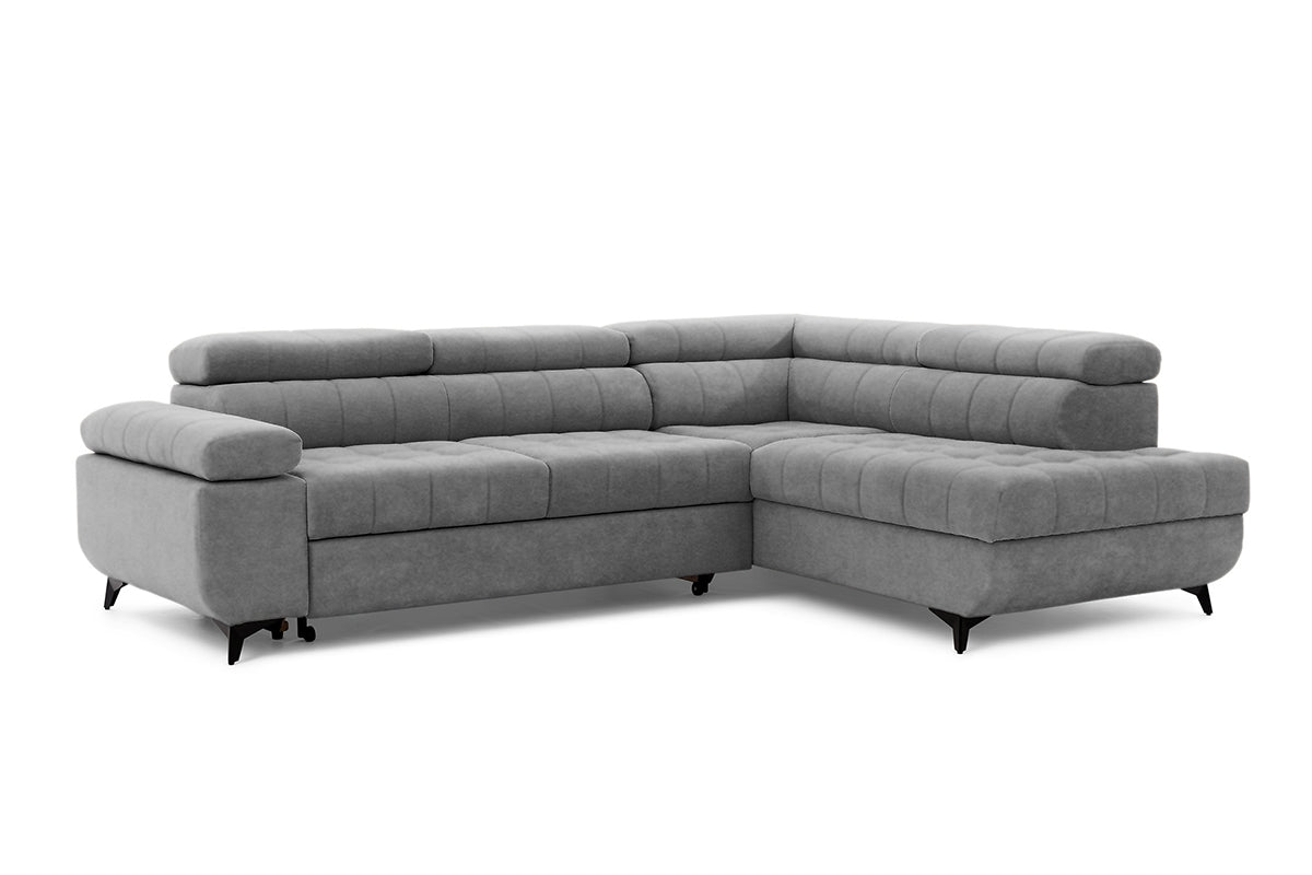 Dīvāns SIDNEY labais stūris 268/76-97/201 cm pelēks 2 - N1 Home