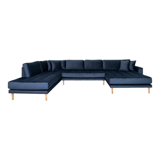 Dīvāns Lito - U 370/220/76 cm zils