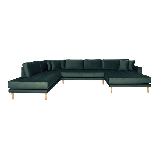 Dīvāns Lito - U 370/220/76 cm zaļs