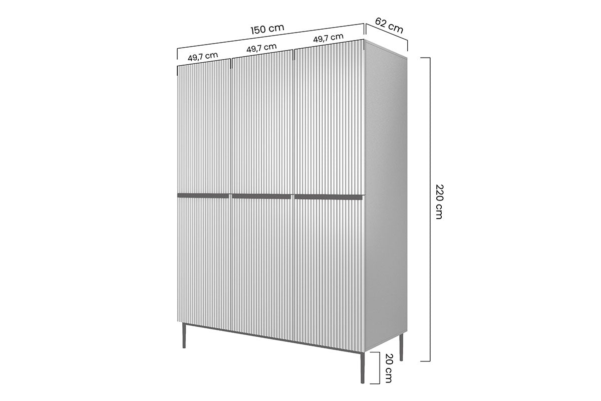 Skapis AUSTIN melns 150/220/62 zils - N1 Home