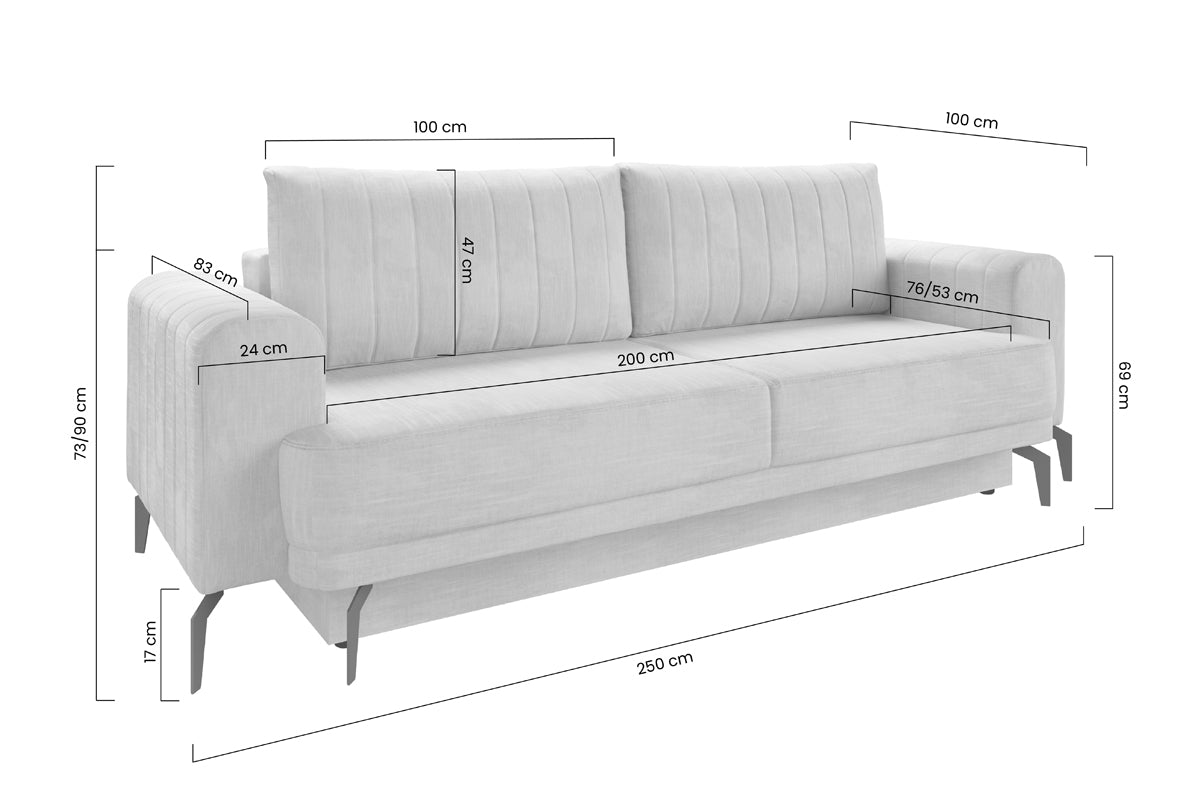 Dīvāns KOMO 250/73-90/100 cm tumši zaļs - N1 Home