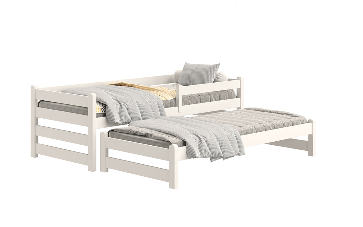 Bērnu vienstāva izvelkama gulta ALKOR 80x180 cm balts - N1 Home