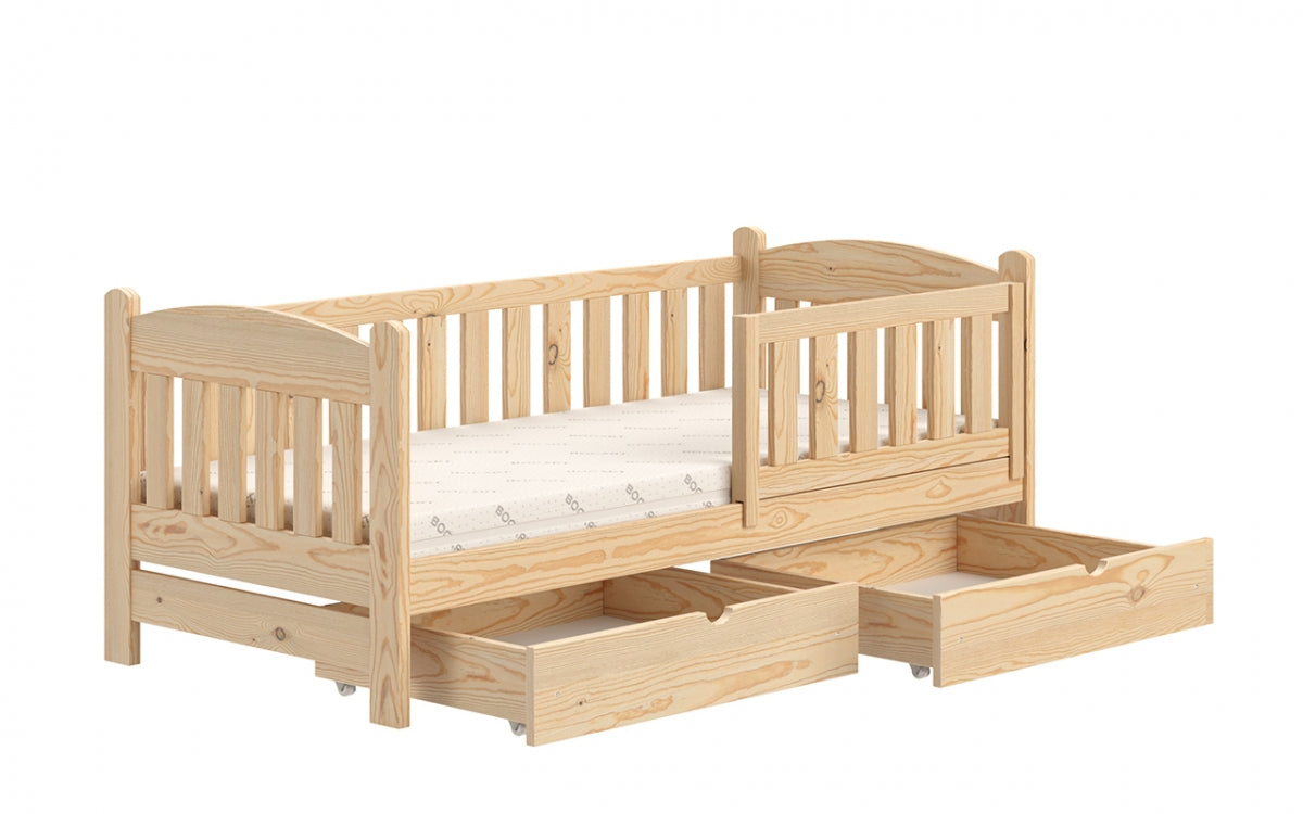 Koka bērnu gulta ar atvilktnēm ELDI 180x80 cm priede - N1 Home