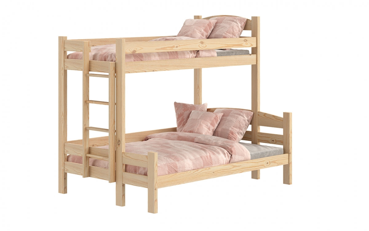 Kreisā divstāvu gulta ar atvilktnēm KAYA - priede, 90x200/120x200 - N1 Home