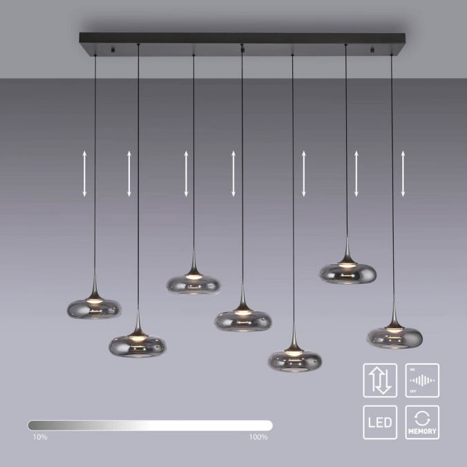 Piekaramā lampa POSH 200/42/140 cm melns