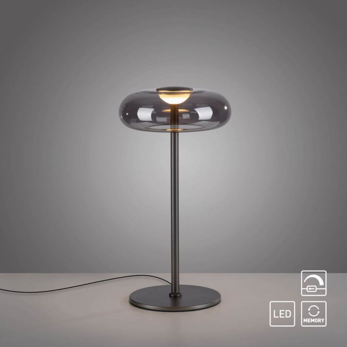 Galda lampa POSH 45/22/22 cm melns