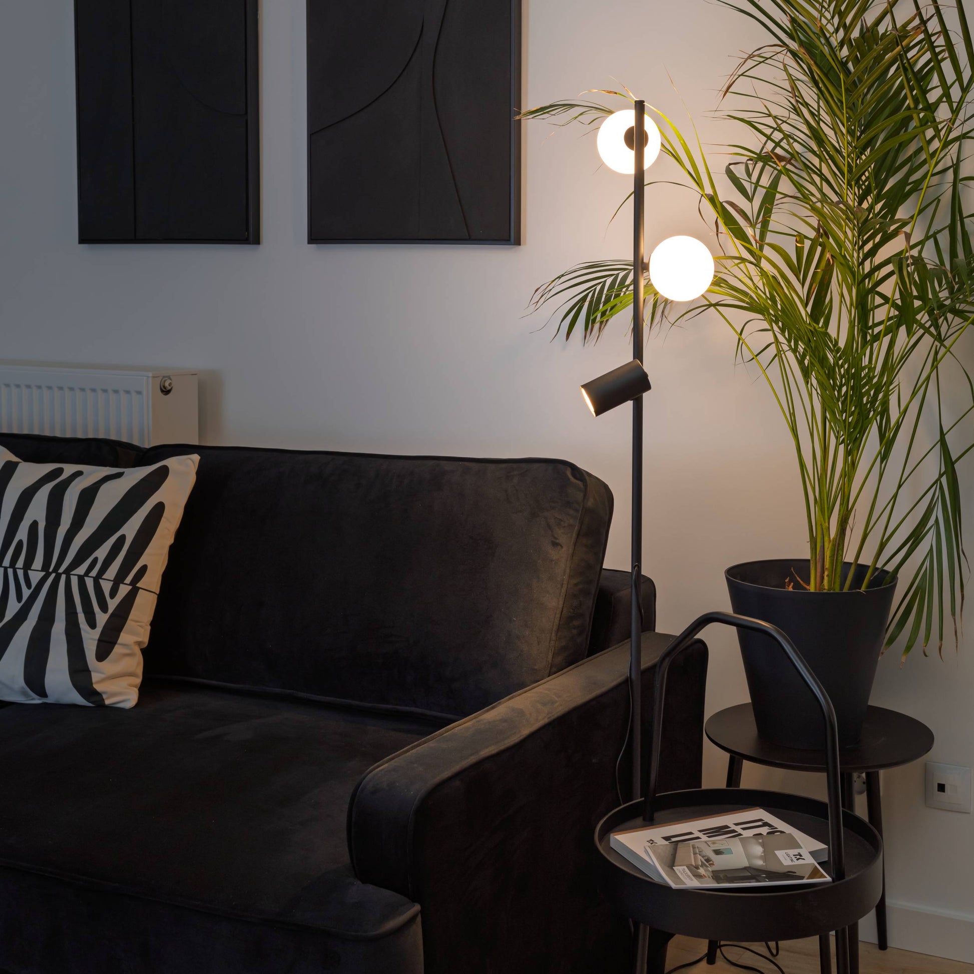 Stāvlampa 3 VO 300 × 300 × 1520 mm melns/balts - N1 Home