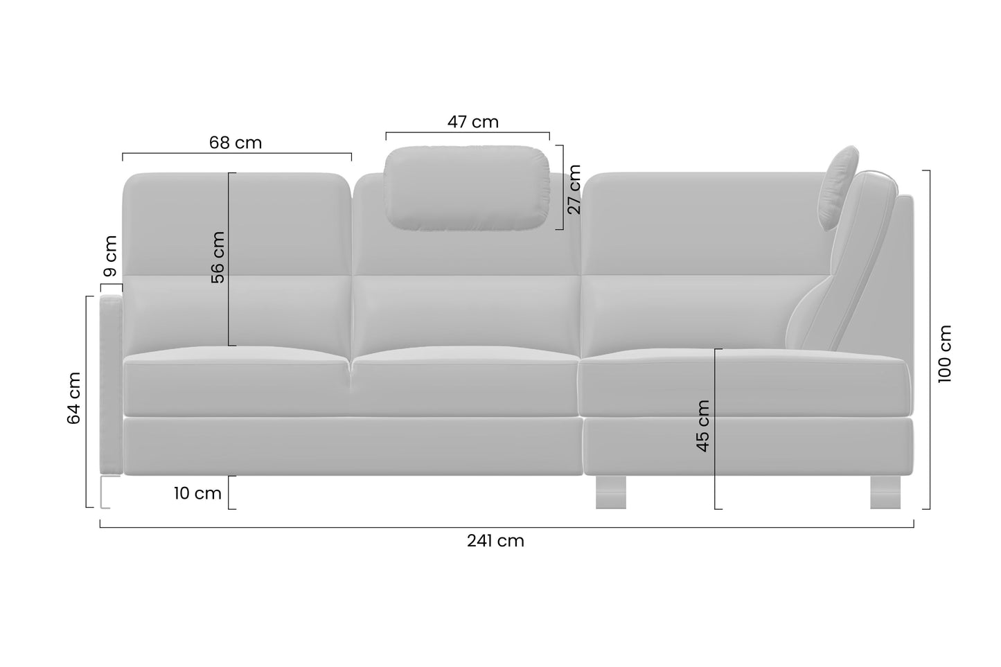 Dīvāns Loar 241/100/180 cm Perfect Harmony 80