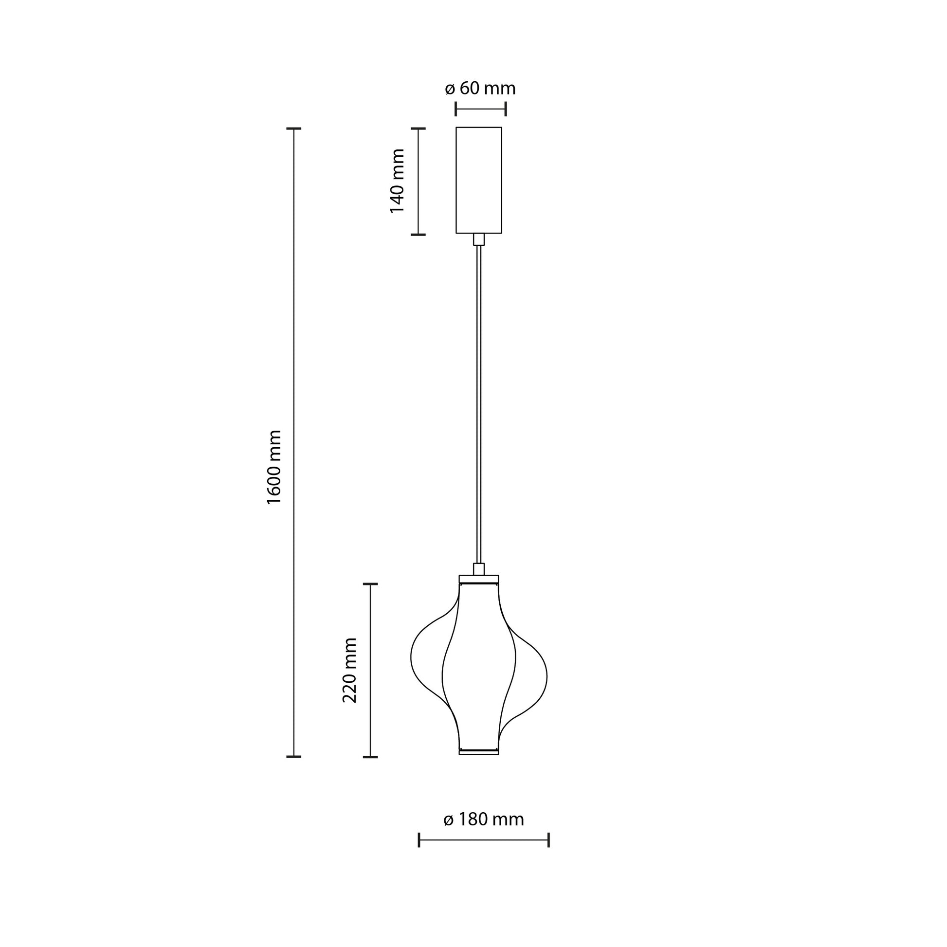 LED piekaramā lampa Elvis 8W 18/18/160 cm melns - N1 Home