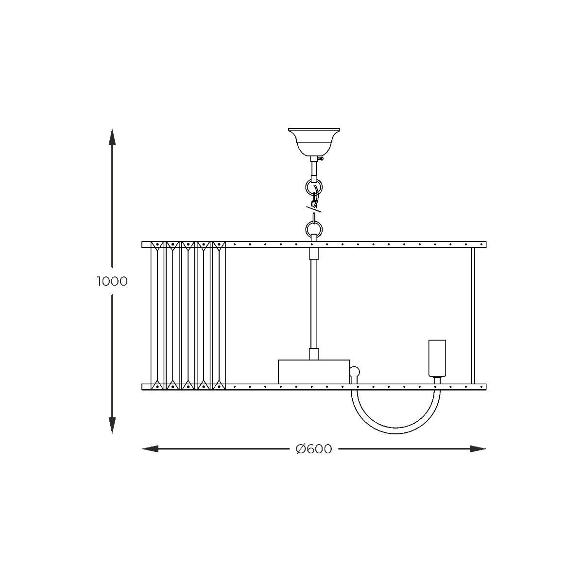 Piekaramā lampa Parizi 100/60/60 cm zelta - N1 Home