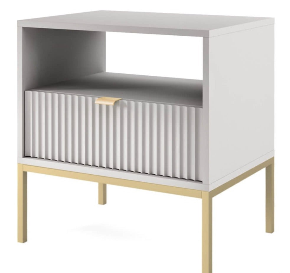 Naktsskapītis NV 54/56/39 cm pelēks /zelts - N1 Home