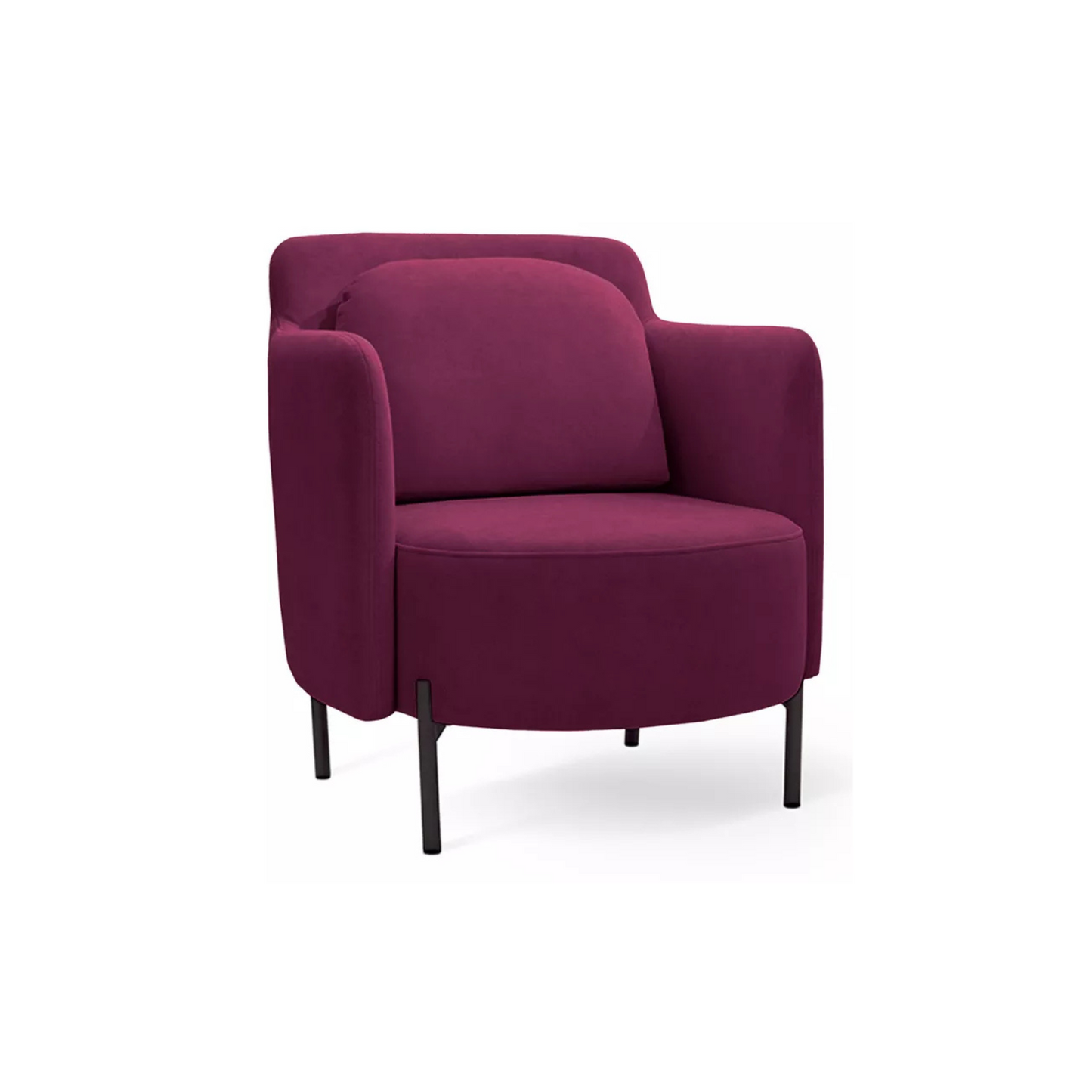 VENESE Kausa krēsls, bordo, viegli tīrāms samts, ar melnām kājām - N1 Home