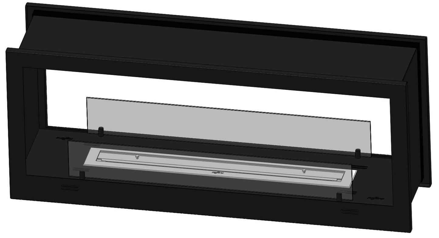 Biokamīns 2Sid 90/50/25; 120/50/25 cm melns - N1 Home