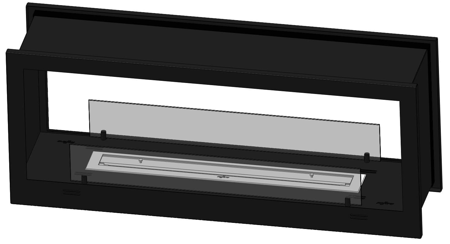 Biokamīns 2Sid 90/50/25; 120/50/25 cm melns - N1 Home