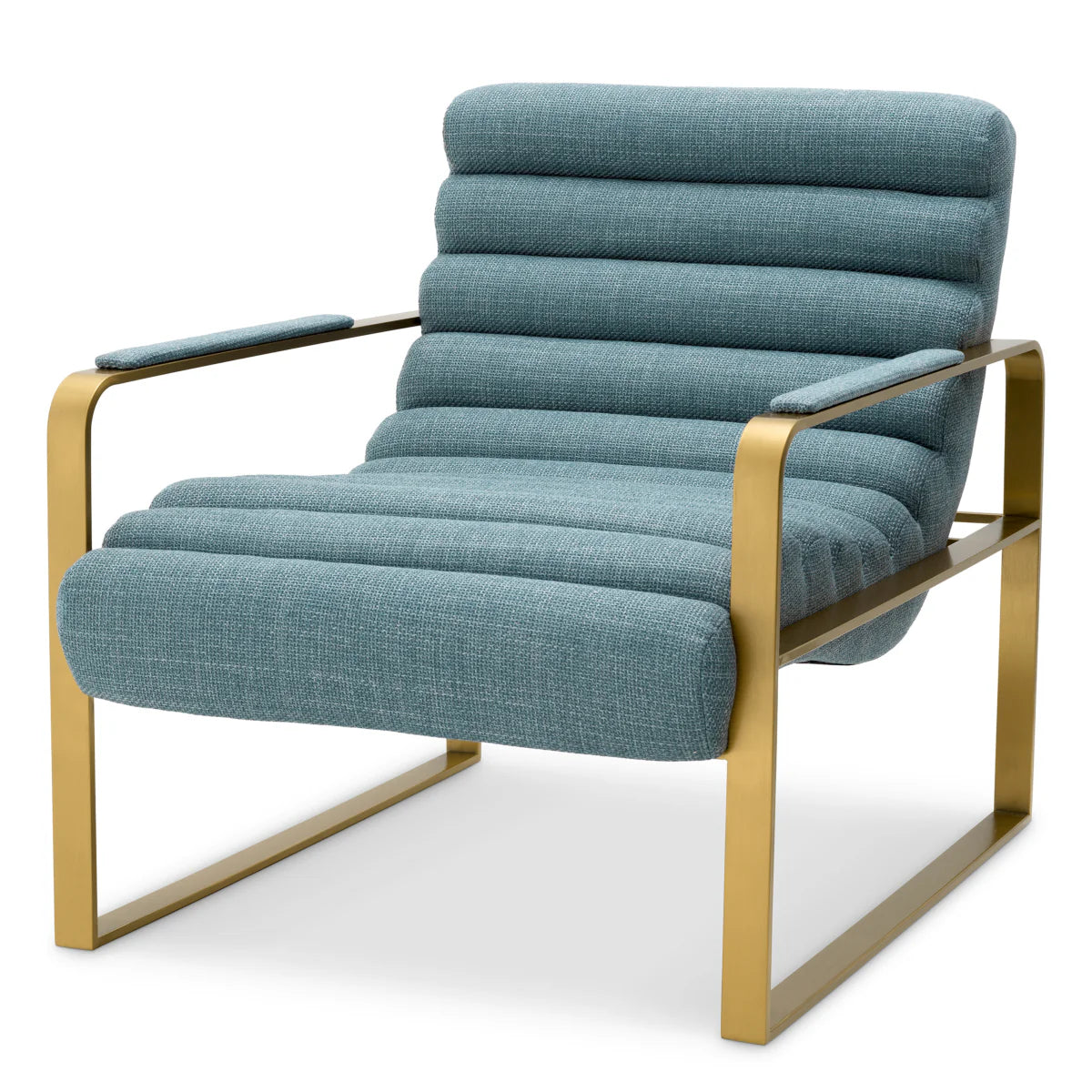 Krēsls Olsen Eichholtz 68.5/88/77 cm Brushed brass finish |scalea blue - N1 Home