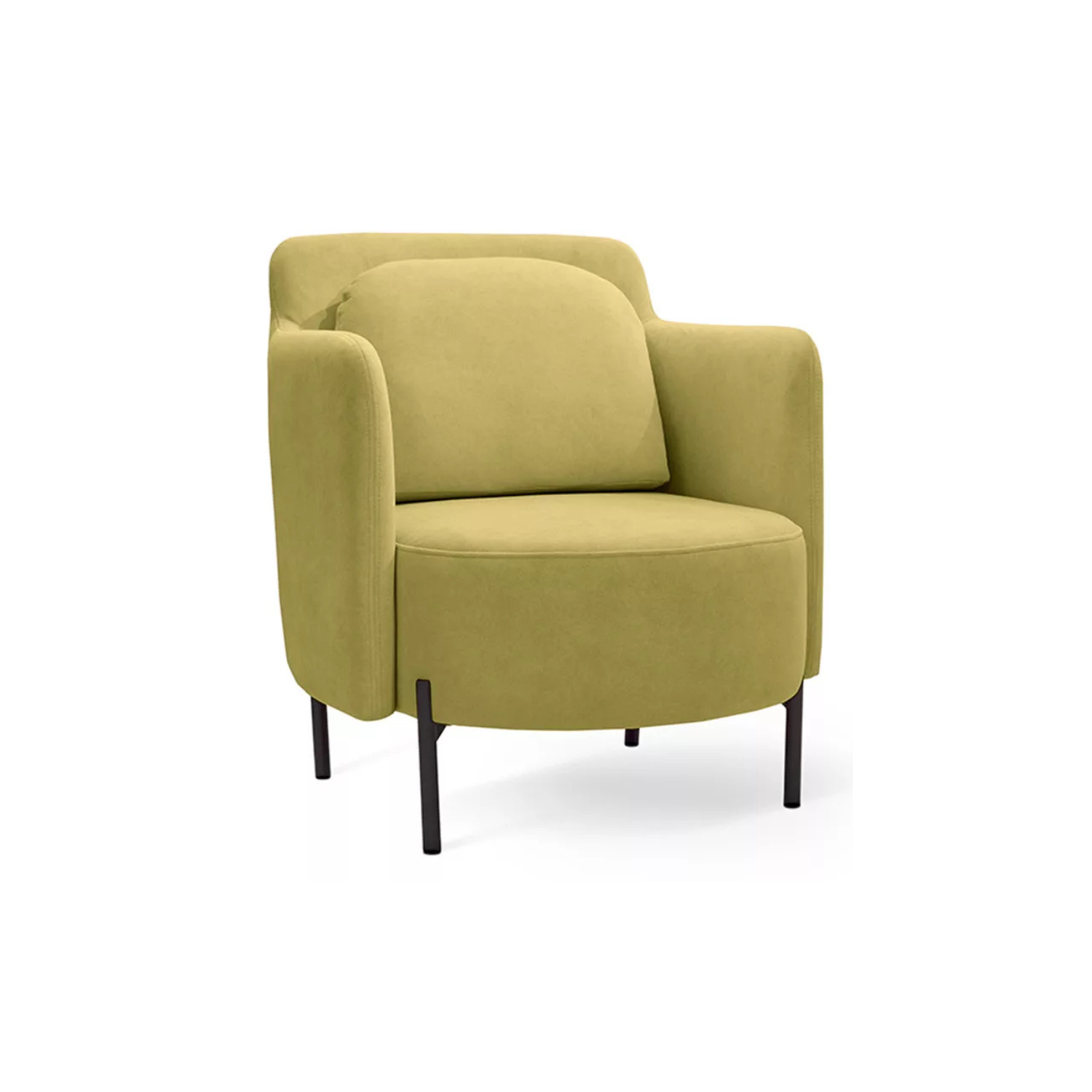 VENESE Kausa krēsls, laima zaļš, viegli tīrāms samts, ar melnām kājām - N1 Home