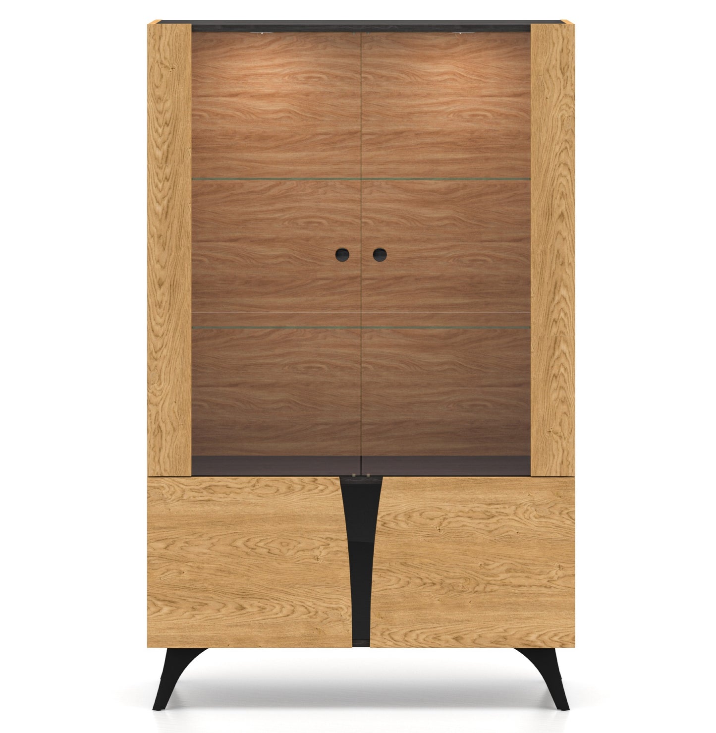 Skapis Toskana 152/94/38 cm ozols/melns