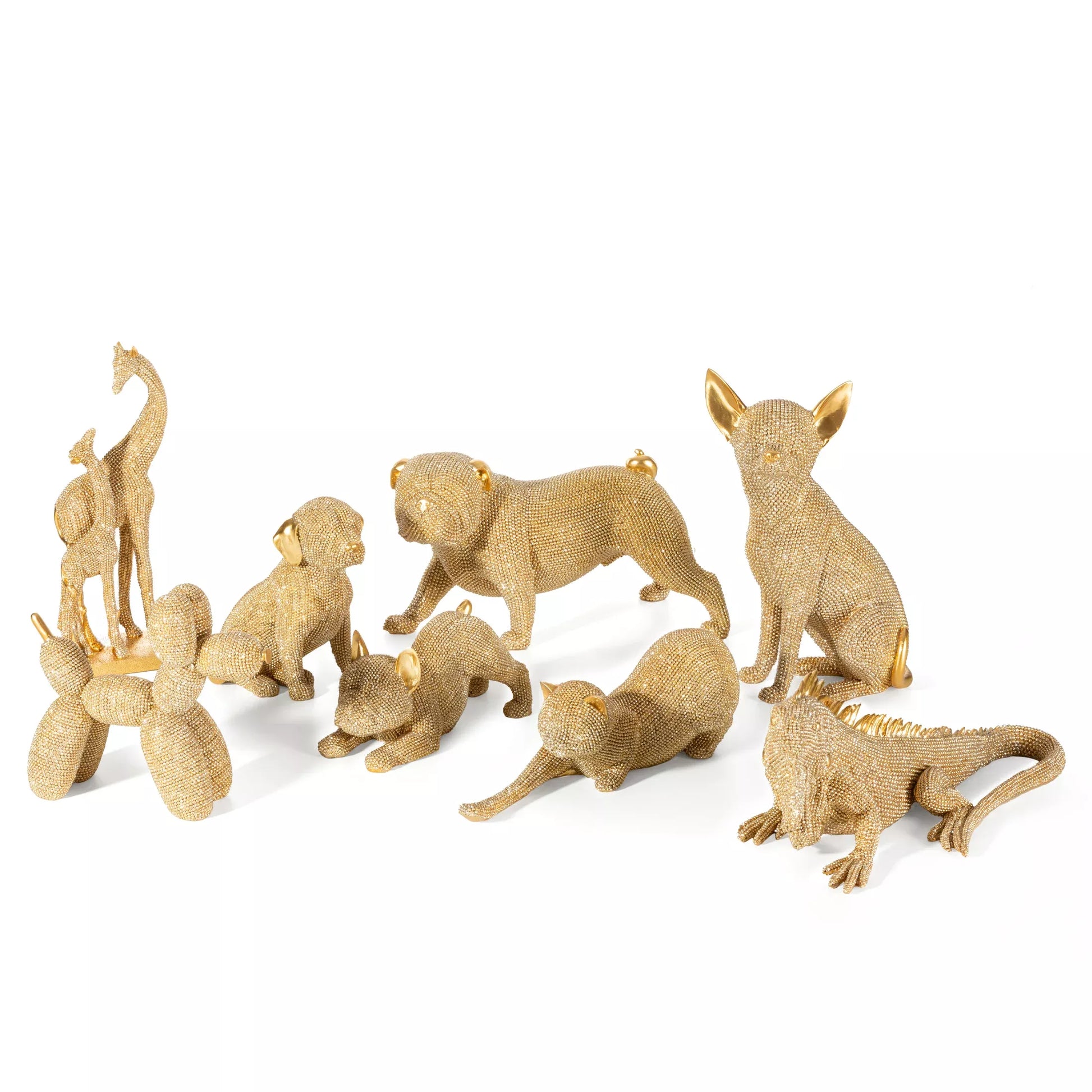 Dekoratīva figūriņa Šeldon ar smalku strukturālu rakstu 28/14/17 cm zelts - N1 Home