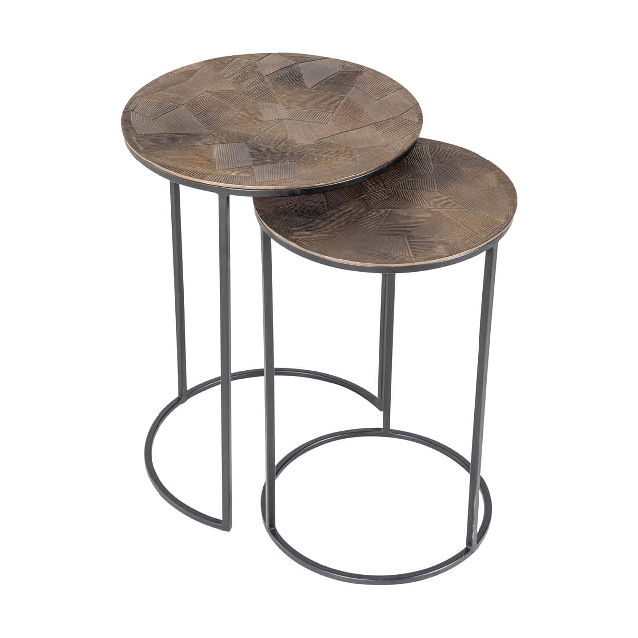Kafijas galds Tulum (Set of 2) Richmond Interiors 43/60/43 cm brushed gold