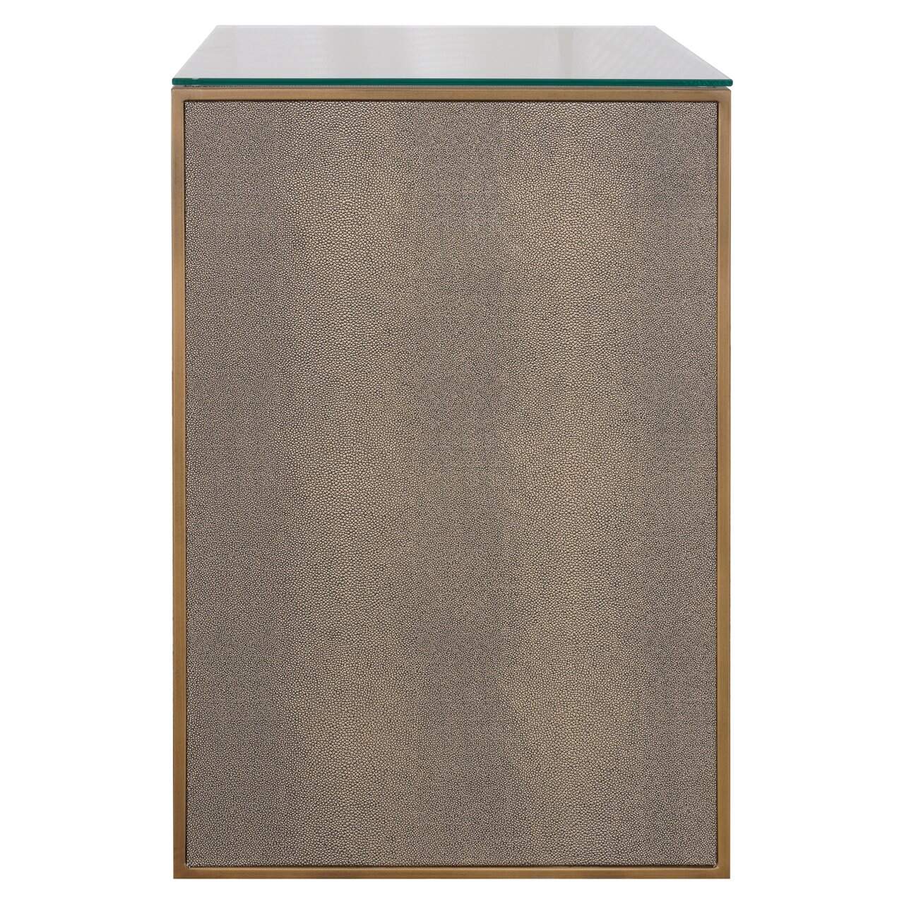 Naktsskapis Bloomville Richmond Interiors 51/66/42 cm brass shagreen incl. glass top