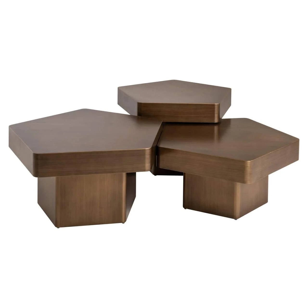 Kafijas galds Hexa (Set of 3) Richmond Interiors 75/37/75 cm zelts - N1 Home