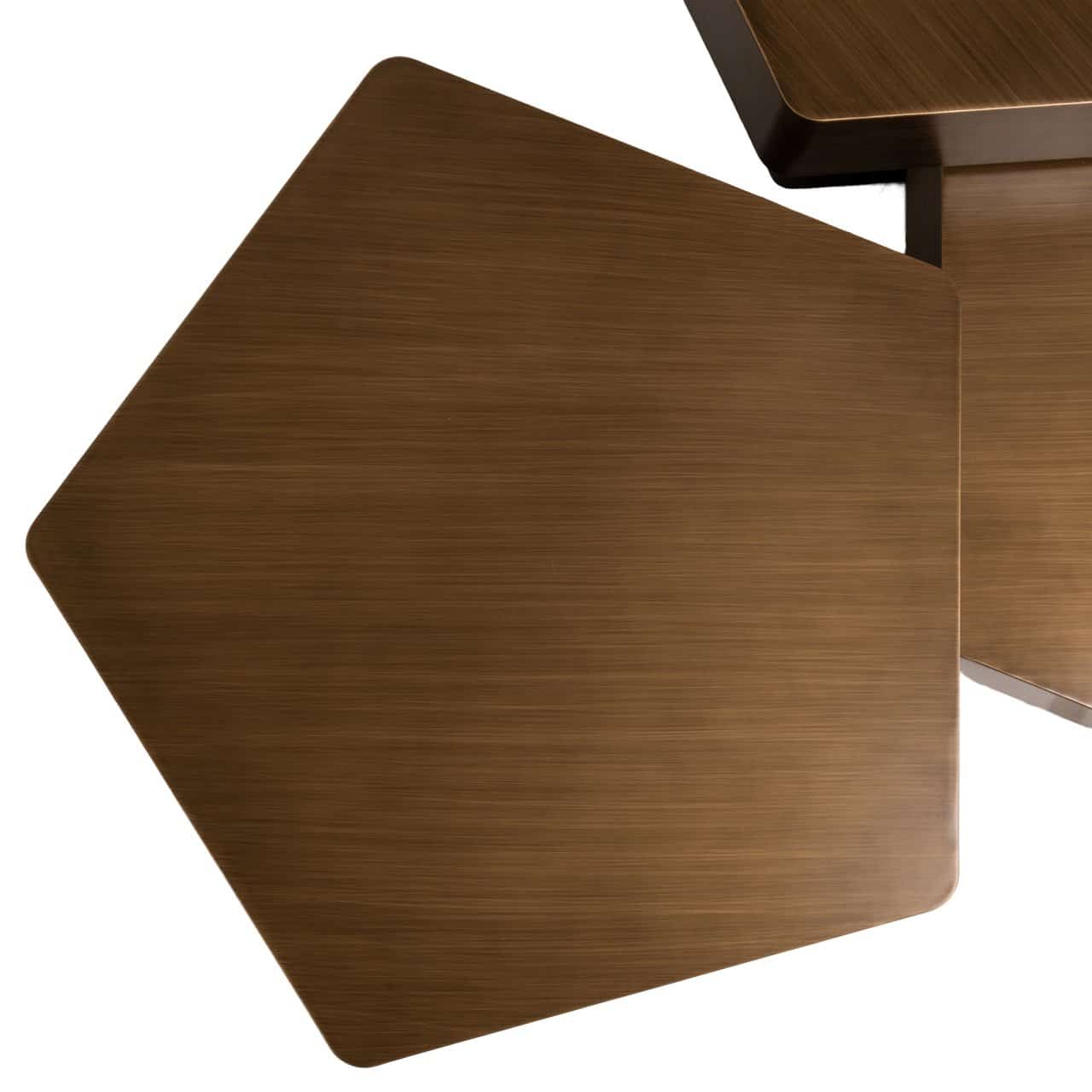 Kafijas galds Hexa (Set of 3) Richmond Interiors 75/37/75 cm zelts - N1 Home
