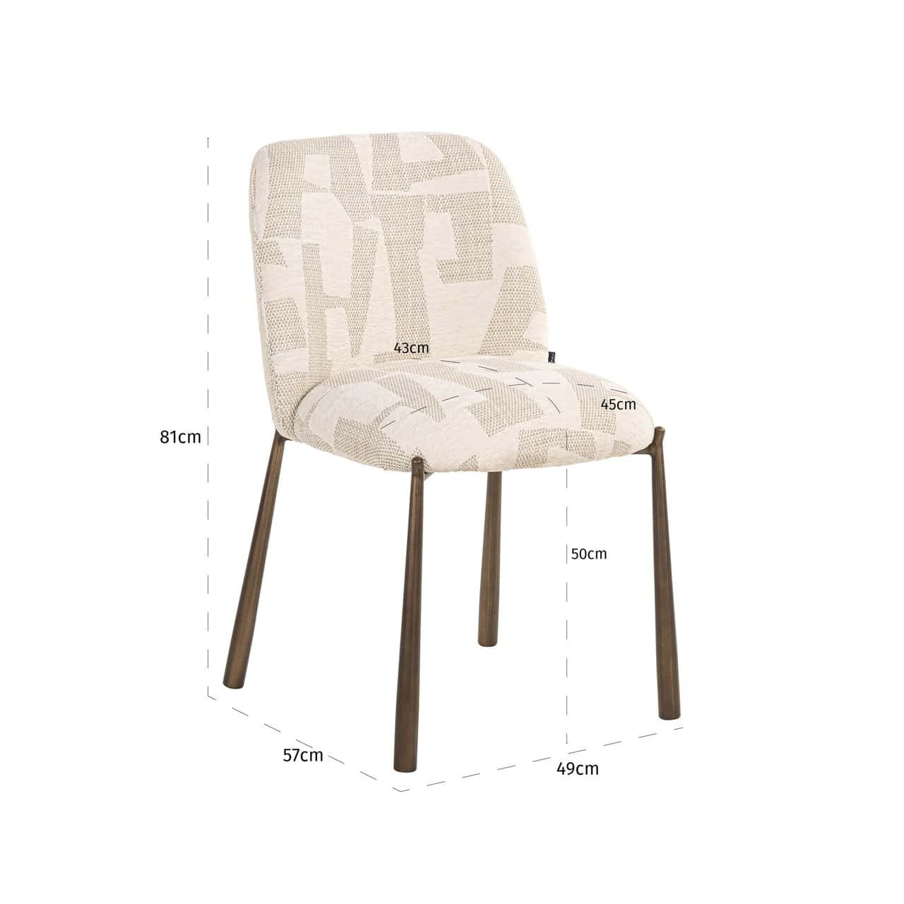 Krēsls Lana (Set of 2) Richmond Interiors 49/81/57 cm bēšs graffic