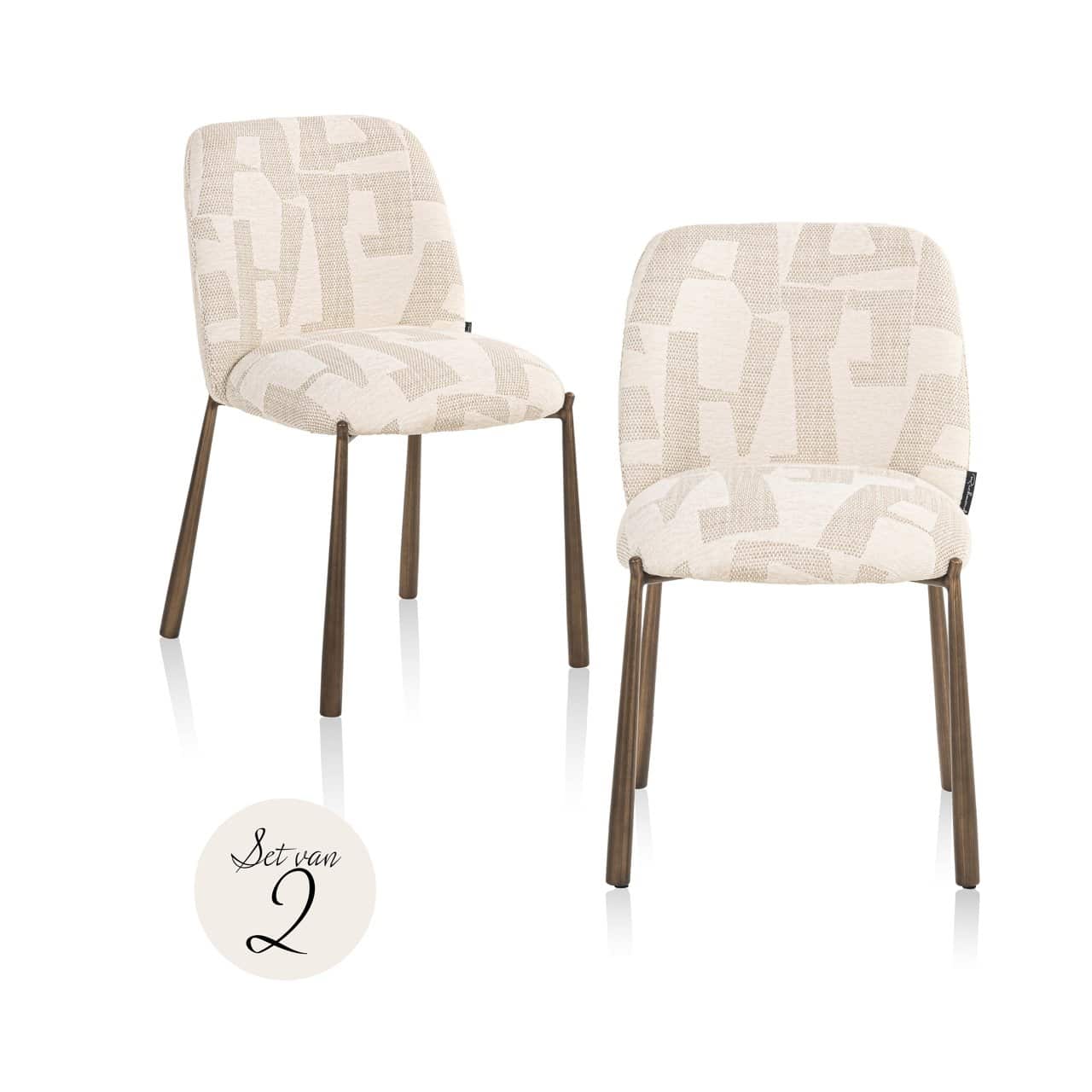 Krēsls Lana (Set of 2) Richmond Interiors 49/81/57 cm bēšs graffic