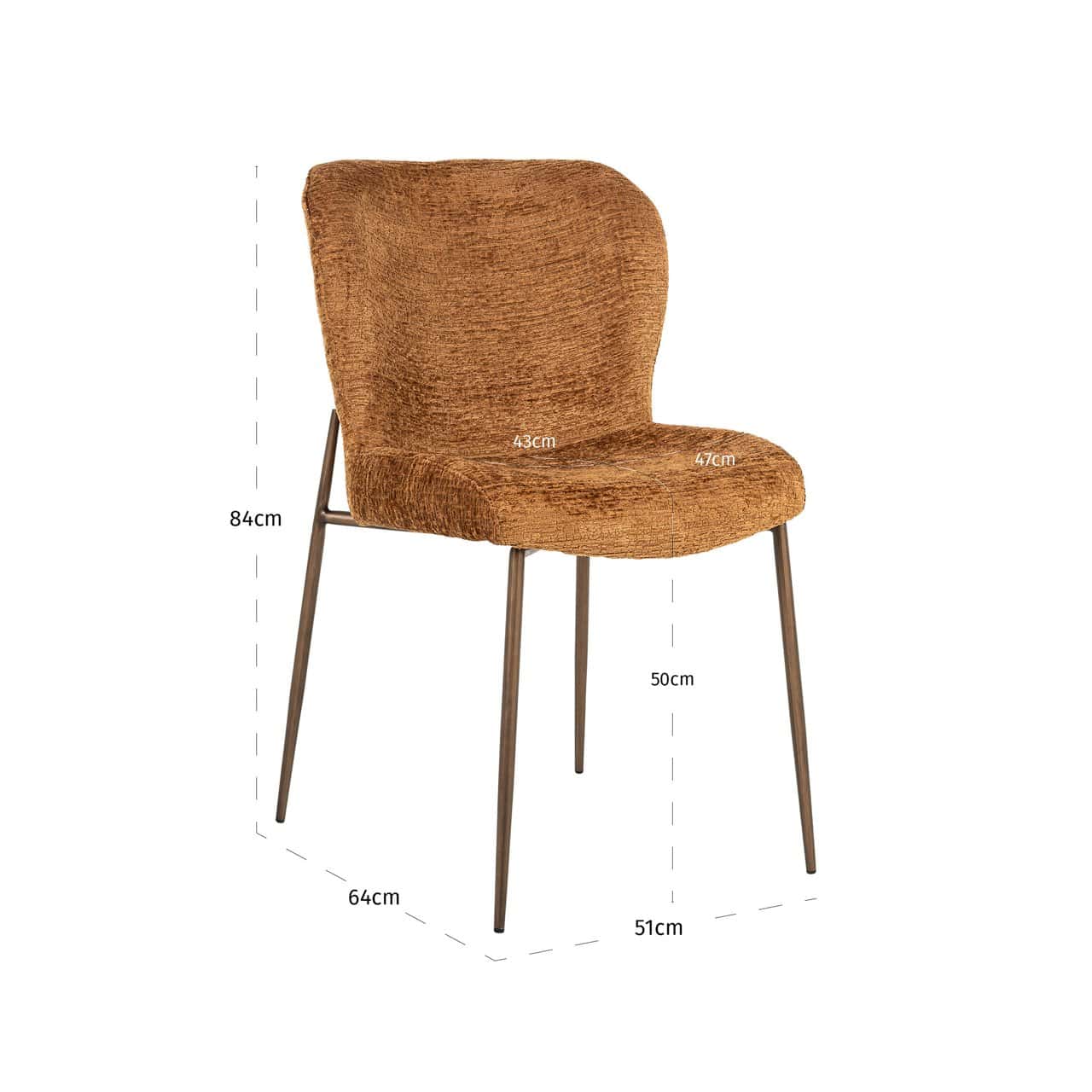 Krēsls Odarby (Set of 2) Richmond Interiors 51/84/64 cm cognac fusion