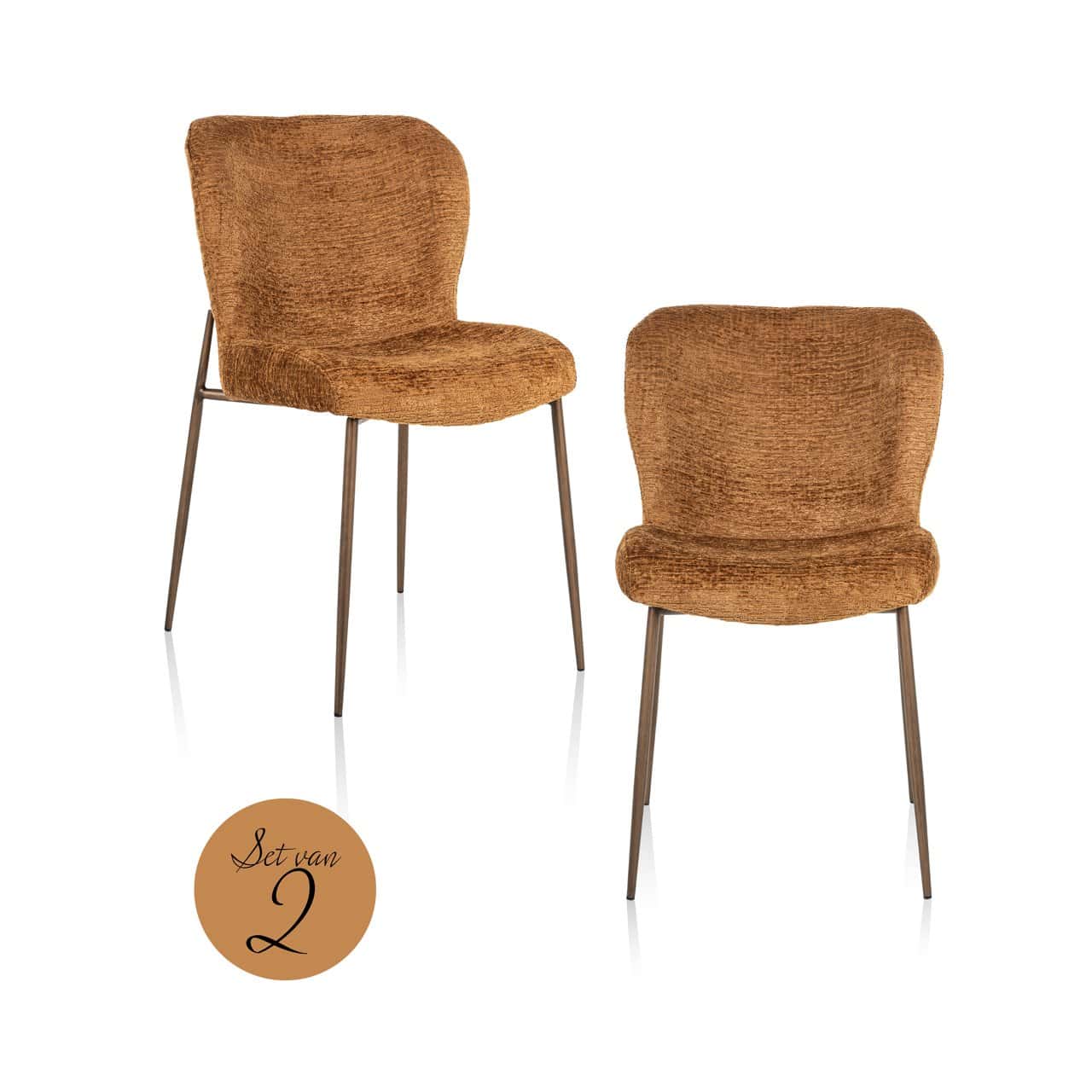 Krēsls Odarby (Set of 2) Richmond Interiors 51/84/64 cm cognac fusion