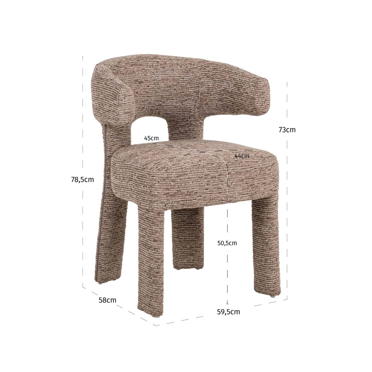 Krēsls Nerio Richmond Interiors 59/78/58 cm mocca linear