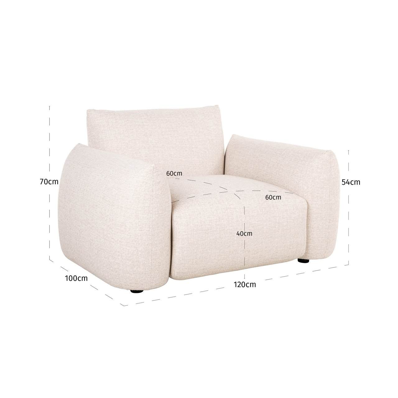 Āra atpūtas krēsls Dawson Richmond Interiors 120/72/99 cm beige alpine