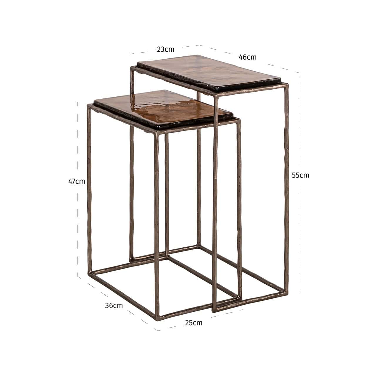 Kafijas galds Villano Richmond Interiors (Set of 2) 23/46/55 cm bronza - N1 Home