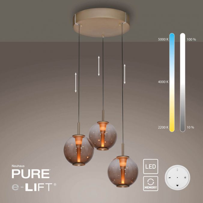 Piekaramā lampa PURE E-Infinity 50/240/50 cm bronza