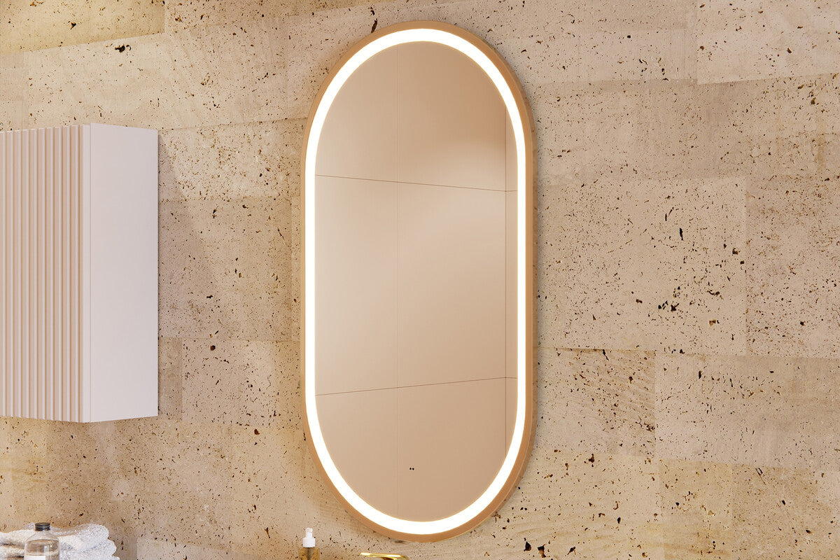 Spogulis ar LED Appo 50/90/4 xm zelts - N1 Home