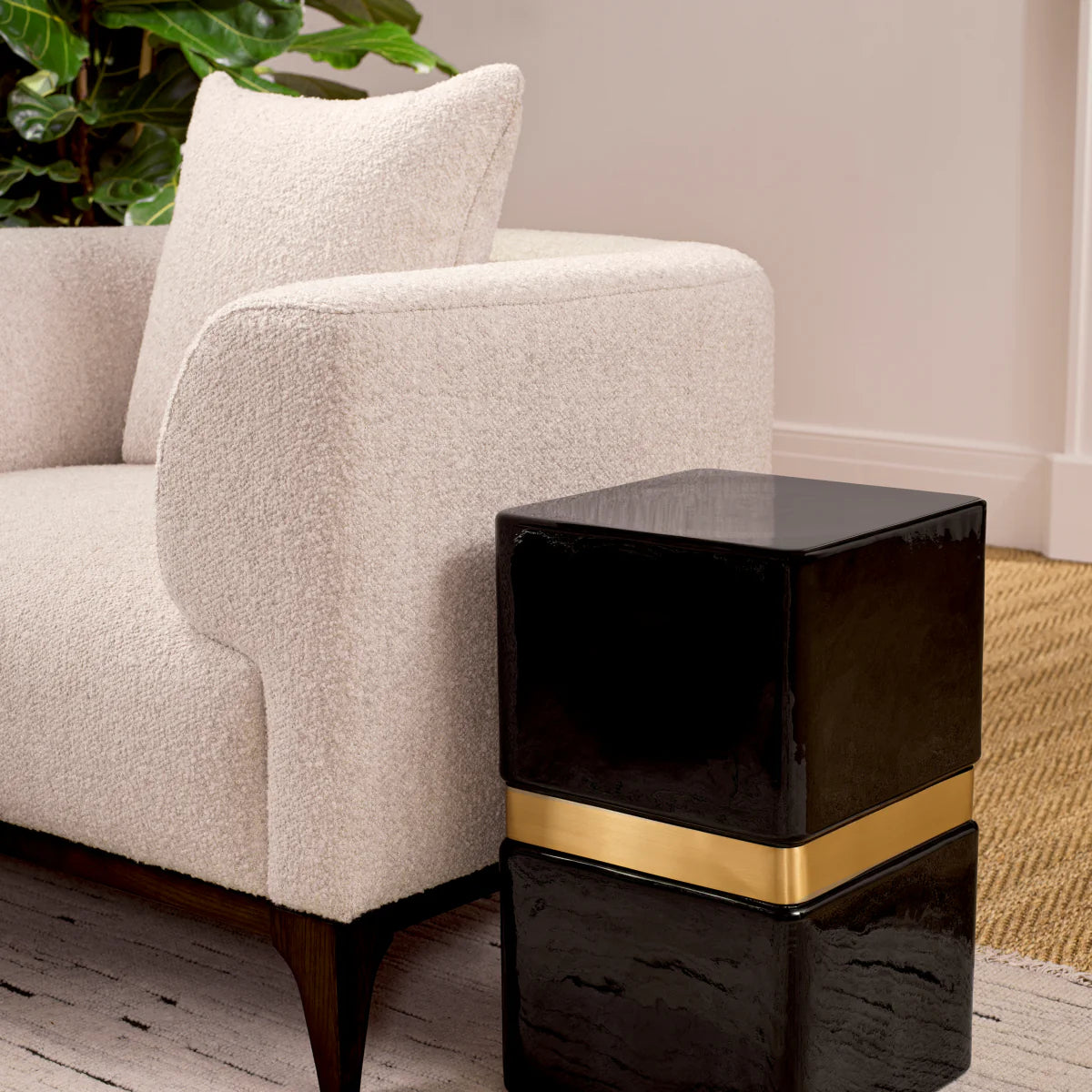 Dīvāns Casa 284/120/81 cm krēms, tumši zaļs - N1 Home