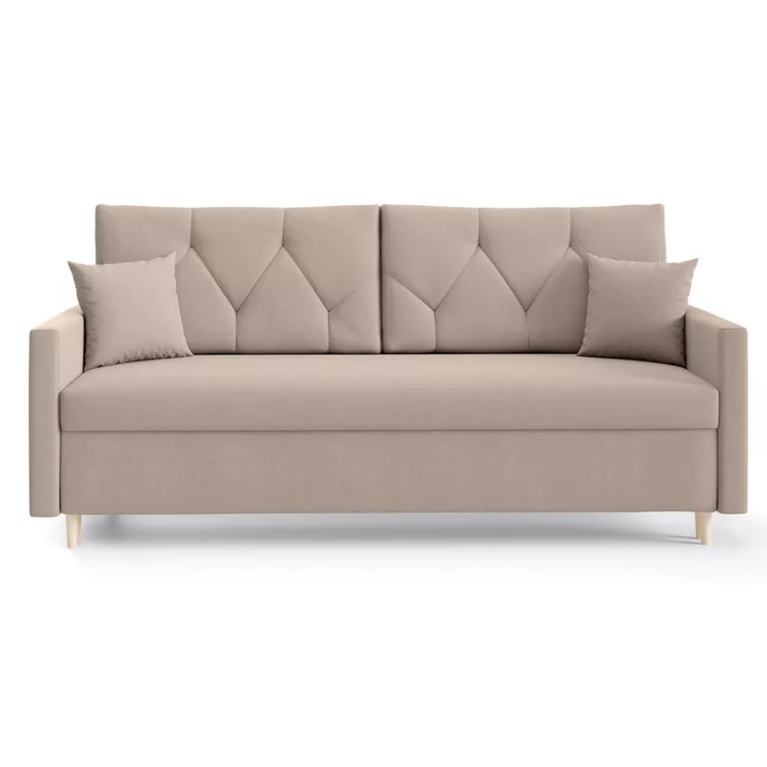 RAZO Dīvāns-gulta ar glabātuvii, pelēks un bēšs samts - N1 Home