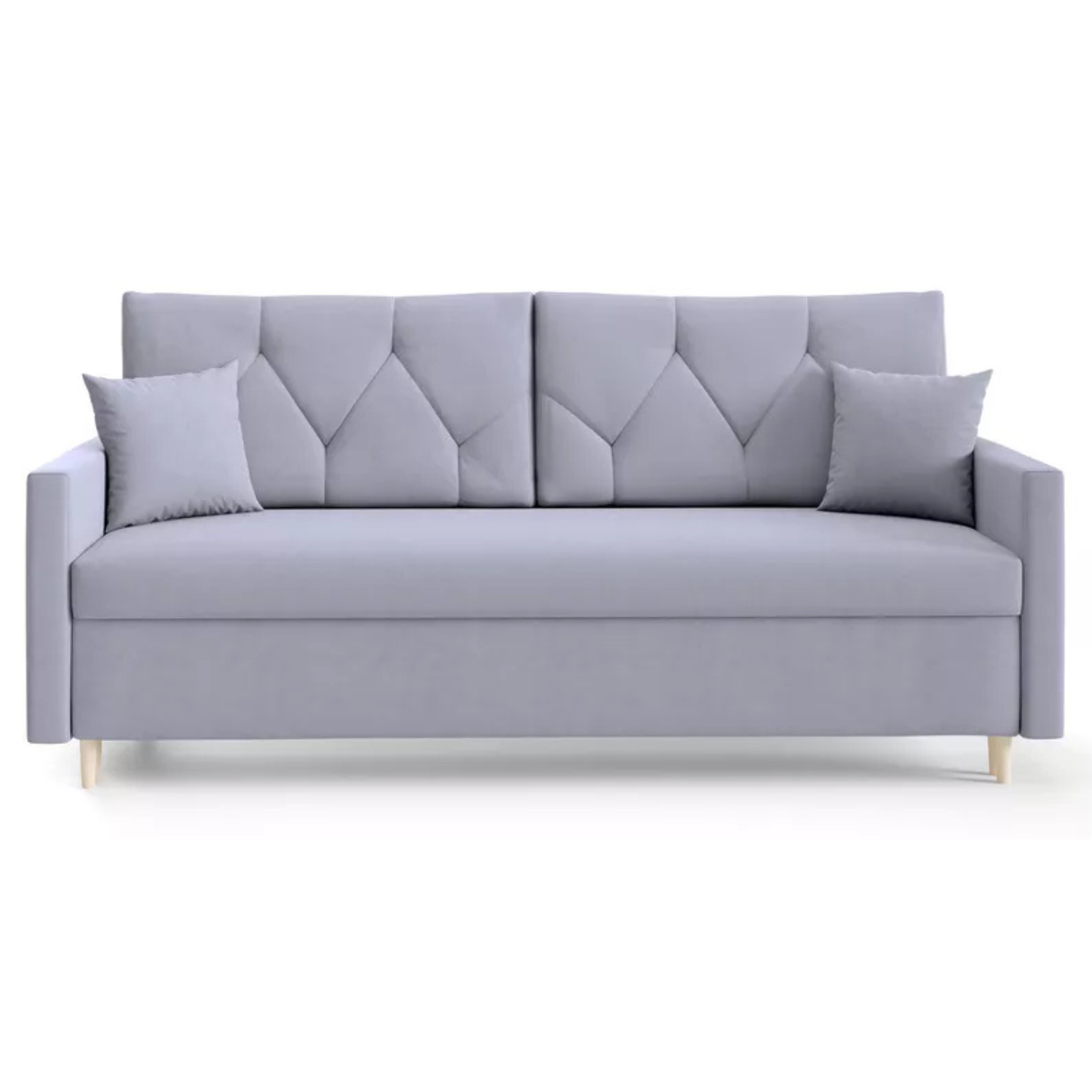 RAZO Dīvāns-gulta ar glabātuvii, gaiši pelēks samts - N1 Home