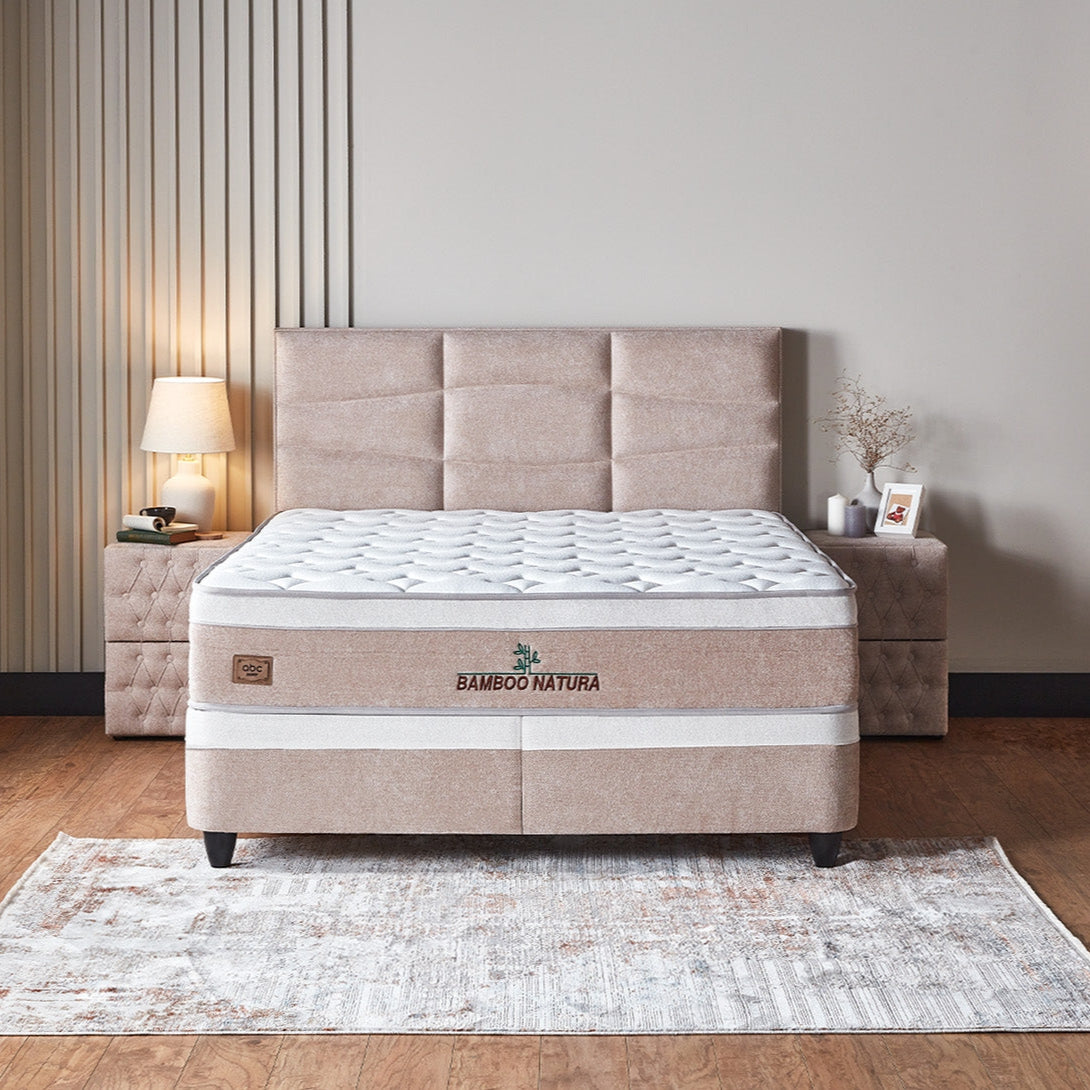 Gulta ar matraci Bambu 160/200 cm bēšs - N1 Home