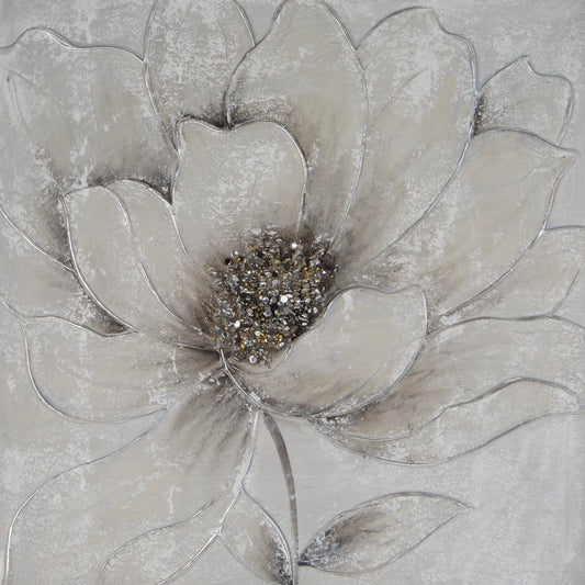 Glezna Flower 50/50 cm pelēks/sudraba - N1 Home