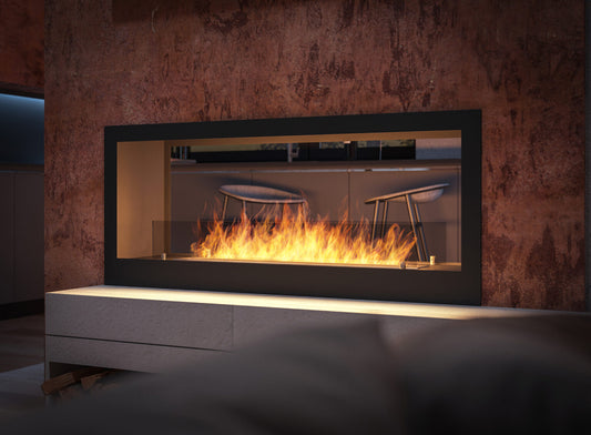 Biokamīns 2Sid 90/50/25; 120/50/25 cm melns - N1 Home