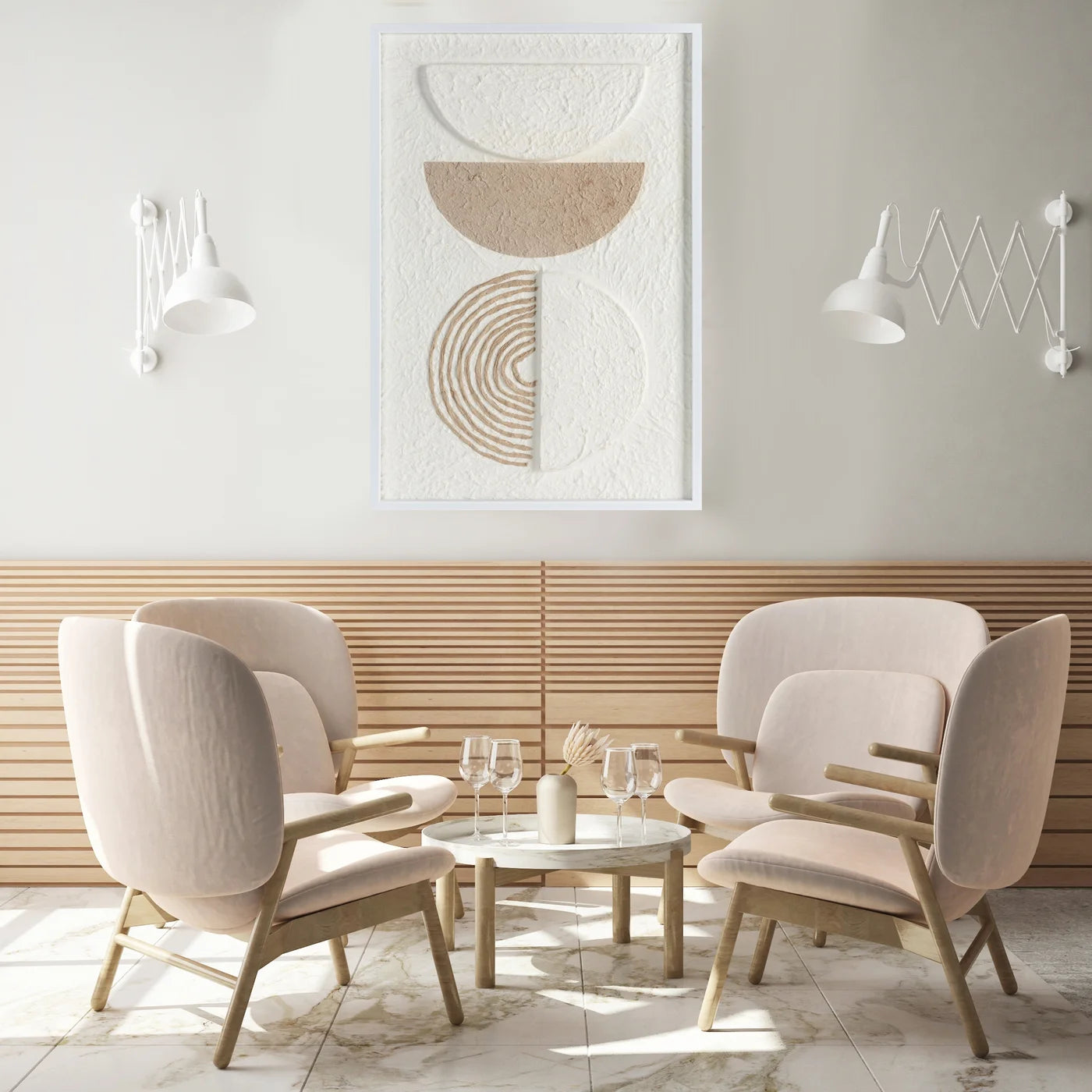 Glezna Art O1 40/60 cm balts/bēšs - N1 Home