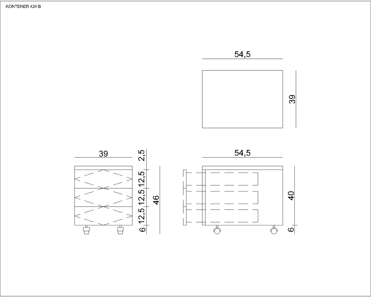 Biroja kumode Nurb 48/39/55 cm sudrabs - N1 Home