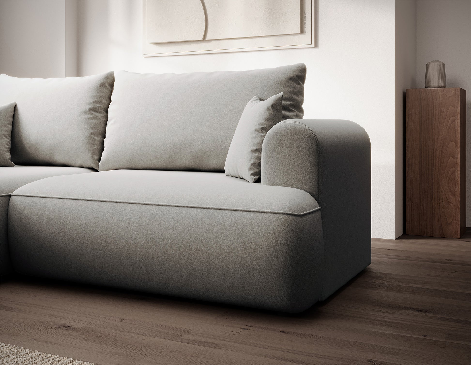 Dīvāns Ovors mini 238/93/156 cm Castel 80 - N1 Home