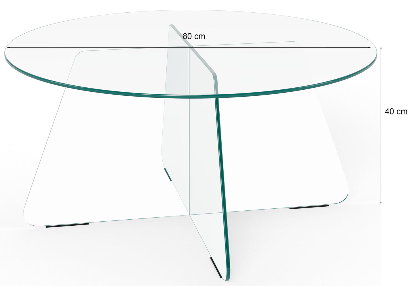 Kafijas galds Samoa 80/80/40 cm Caurspīdīgs - N1 Home